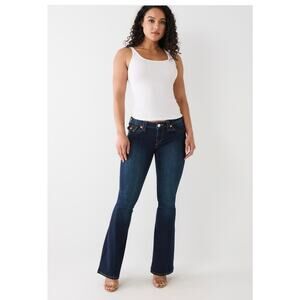 True Religion Womens Jeans Joey Twisted Seam Flare Leg Bootcut Dark Wash 26 x 32